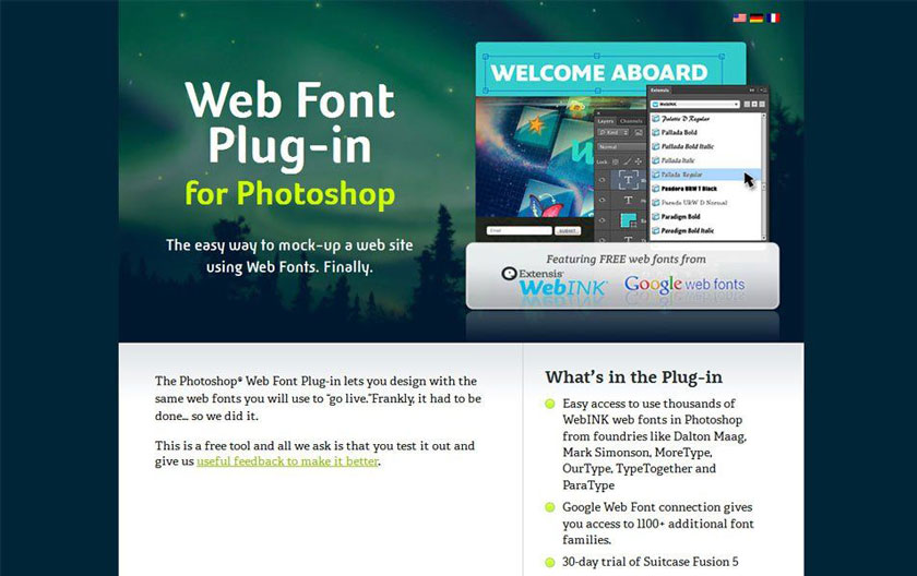 Plugin Web Fonts Plugin Photoshop
