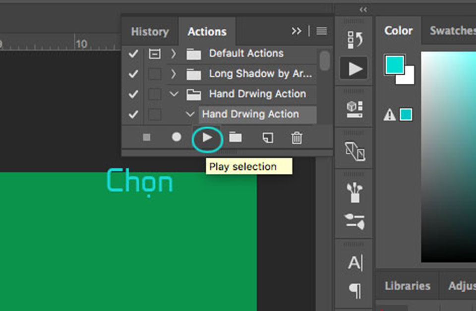 sử dụng action trong photoshop
