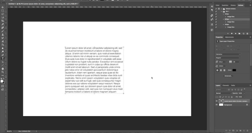 tạo đoạn văn trong photoshop