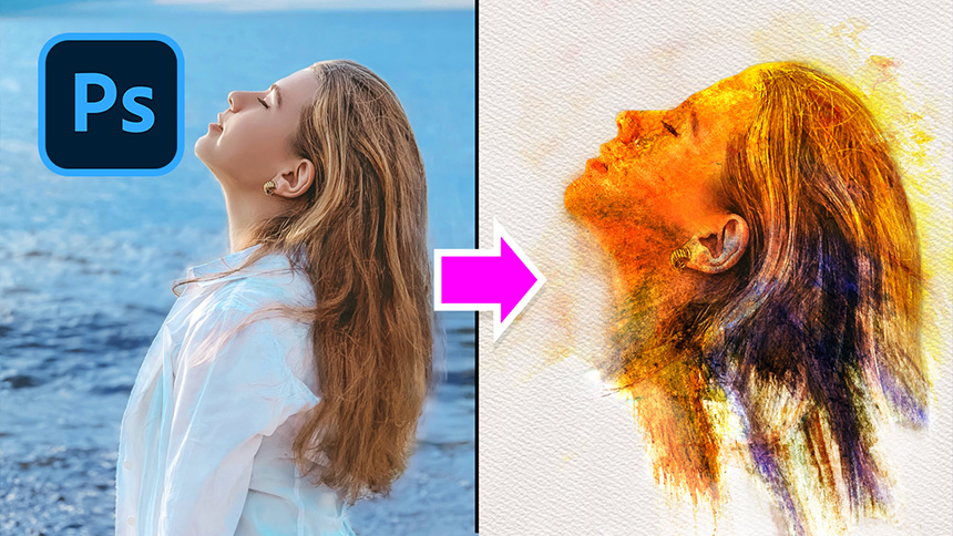 Tạo chân dung bằng sơn màu nước đơn giản trong Photoshop