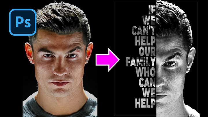 Cách tạo Poster chân dung văn bản mạnh mẽ Cristiano Ronaldo